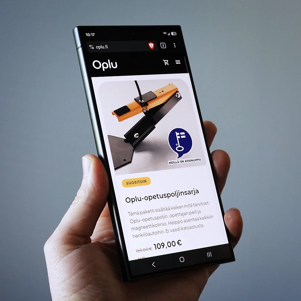 Oplu-verkkokauppa mobiilissa